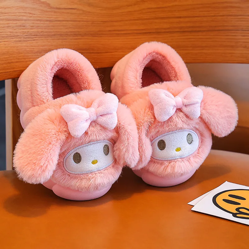 Chaussons en peluche plats et mignons pour enfants – Image 7