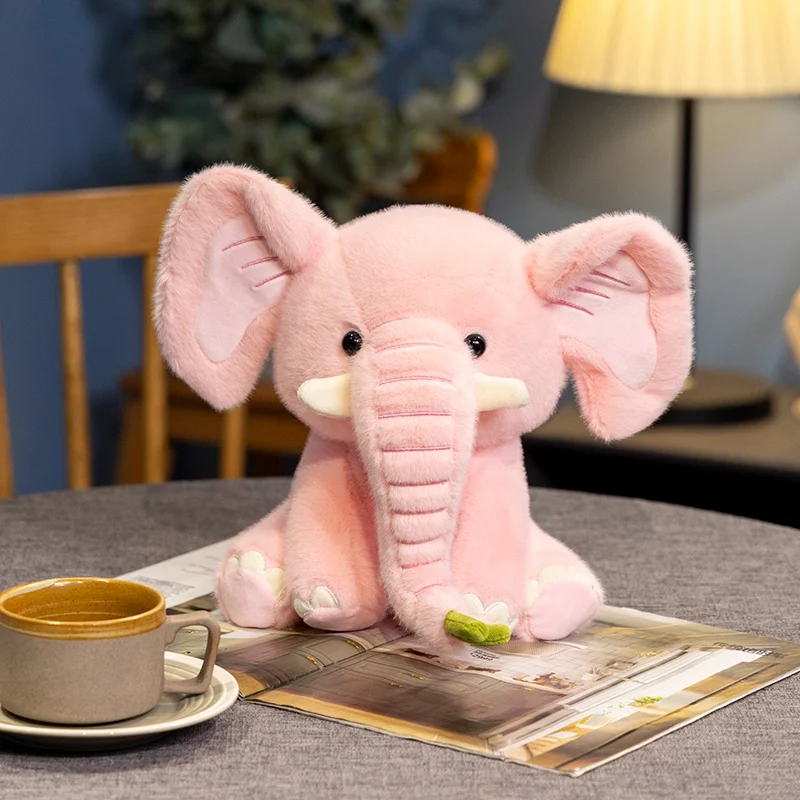 Peluche réaliste de 30 cm (lion, tigre, éléphant, singe, zèbre, girafe ou raton laveur). – Image 4