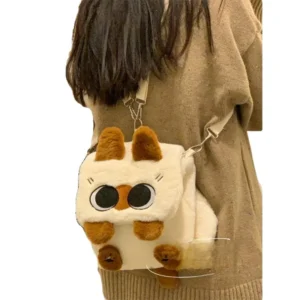 Adorable sac à dos en peluche chat siamois