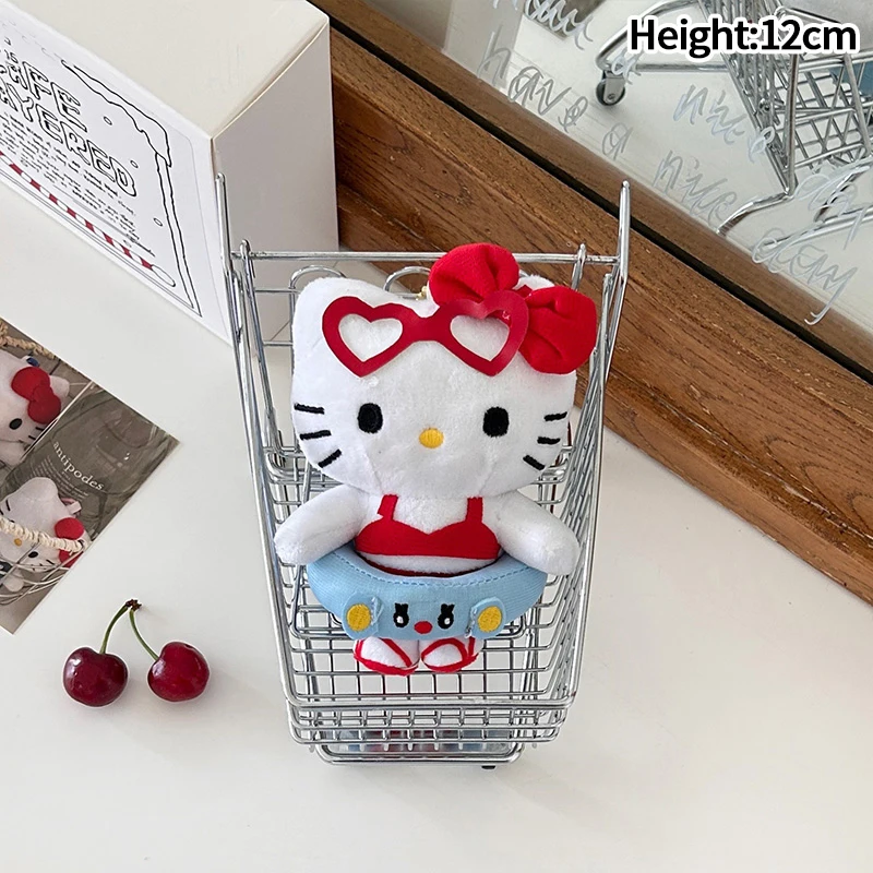 Adorable porte-clés en peluche Hello Kitty, breloque à suspendre pour sac – Image 9