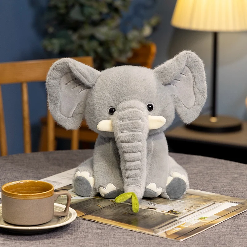 Peluche réaliste de 30 cm (lion, tigre, éléphant, singe, zèbre, girafe ou raton laveur). – Image 5