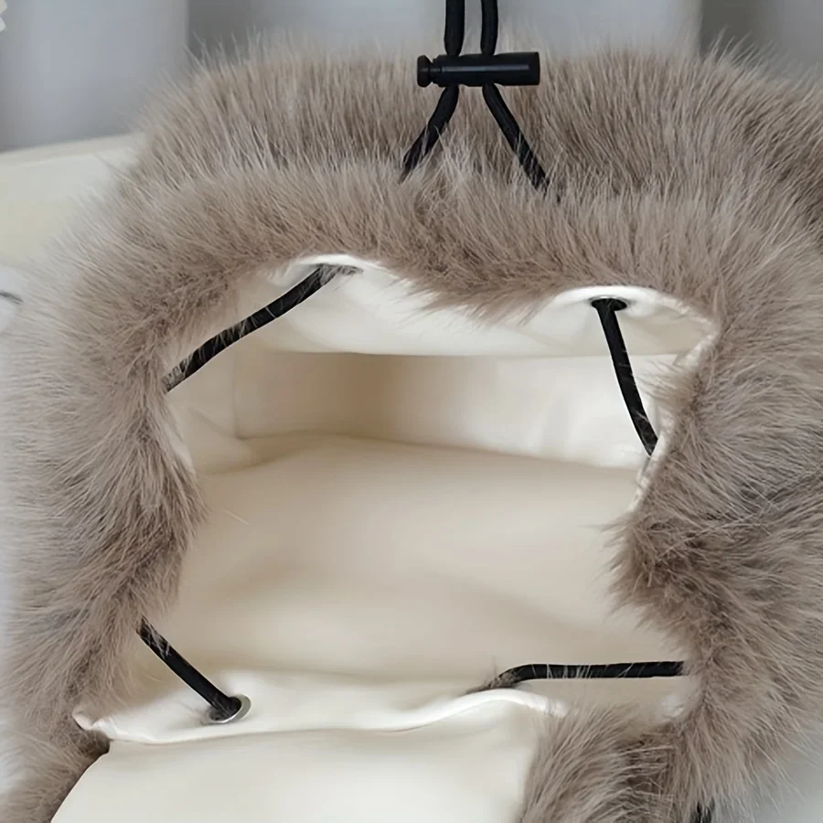 Mini-sac à dos pour femme en fausse fourrure douce – Image 18