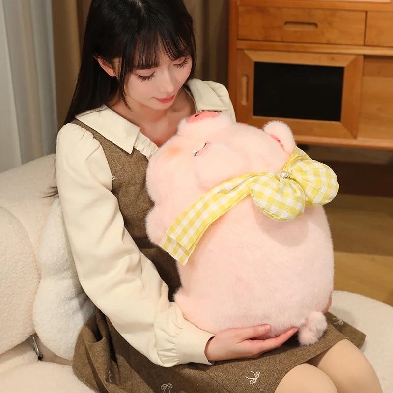 Peluche cochon rose allongé (20-60 cm) – Peluche style kawaii. – Image 3