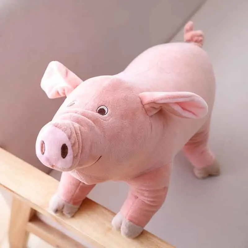 Peluche cochon style dessin animé, réaliste et mignonne (14/40 cm). – Image 2