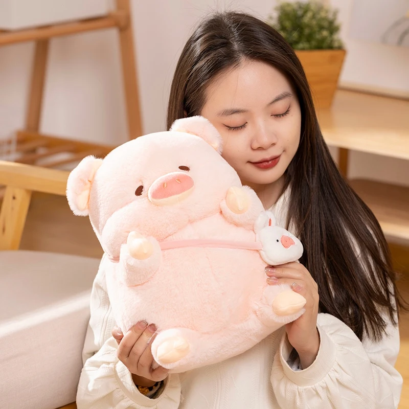 Peluche cochon Kawaii de 30 cm – Cochon allongé, coussin de sommeil. – Image 9