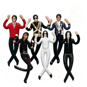 Peluche Michael Jackson – objet de collection avec articulations mobiles.