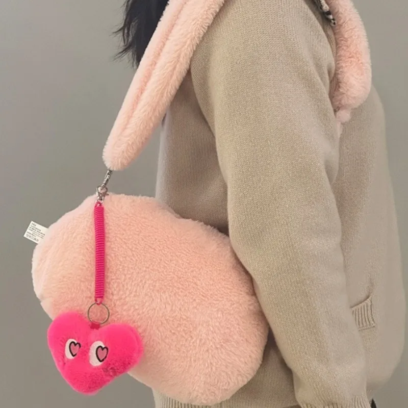 Sac à dos en peluche en forme de cerveau rose – Image 2
