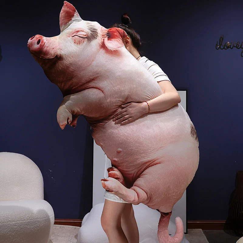 Coussin long réaliste en forme de cochon (effet 3D). – Image 9