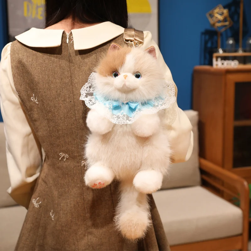 Sac à dos mignon en forme de chat Ragdoll (peluche) – Image 9