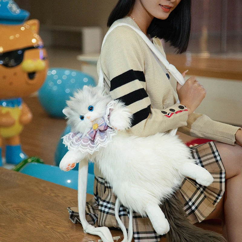 Sac à dos design pour femme en forme de chat, idéal pour l'école – Image 4