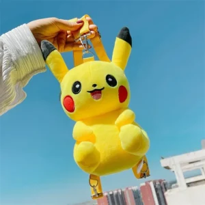 Sac à dos en peluche Pikachu 30 cm – Style anime japonais, pour filles.