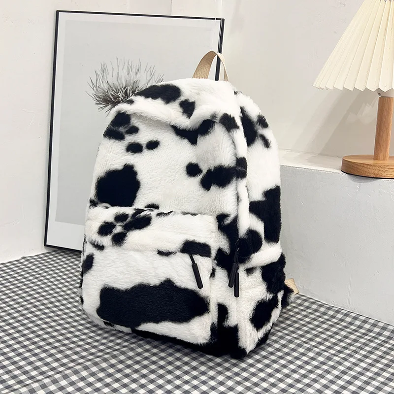 Sac à dos en peluche motif léopard – Image 6