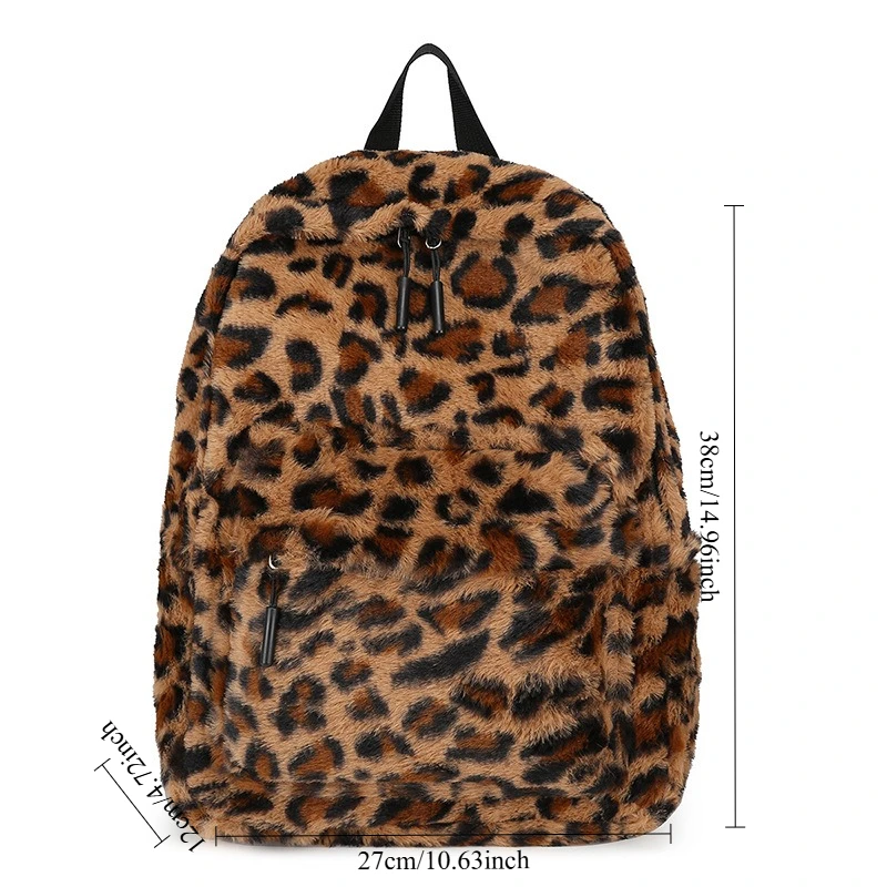Sac à dos en peluche motif léopard – Image 8