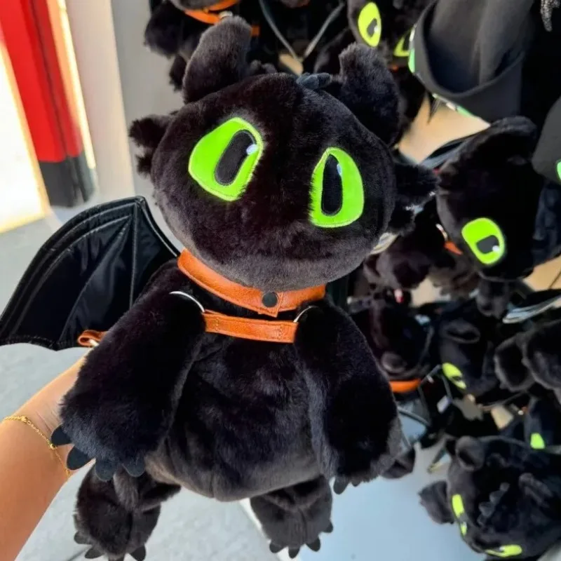 Sac à dos peluche dragon noir style Kawaii/Anime (drôle et mignon) – Image 2