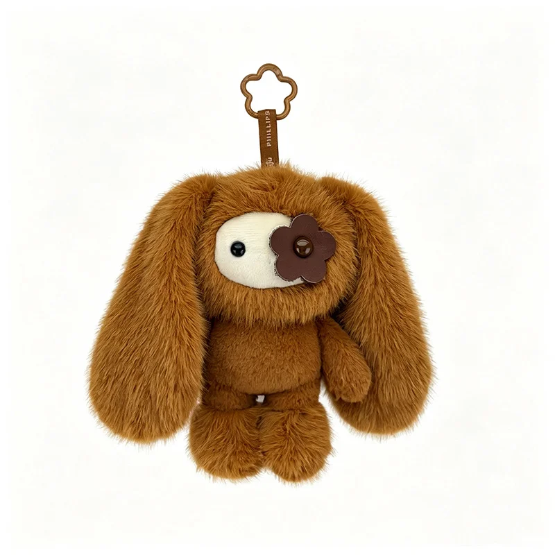 Porte-clés peluche JUJU Bunny – Lapin en peluche aux yeux fleuris – Image 4