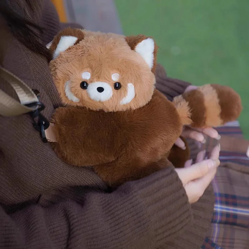 Sac à dos en peluche panda roux – Sac bandoulière doux et mignon – Image 3