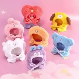 Peluche, coiffe, cape de poupée et accessoire lumineux de concert