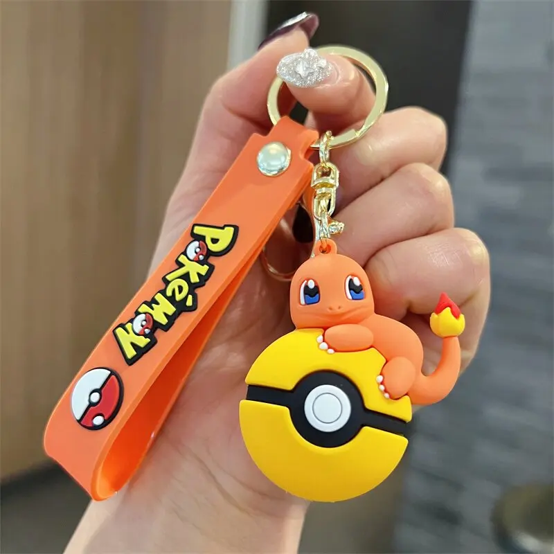 Porte-clés Pokémon mignon en forme de Pokéball avec figurine 3D en PVC – Image 2
