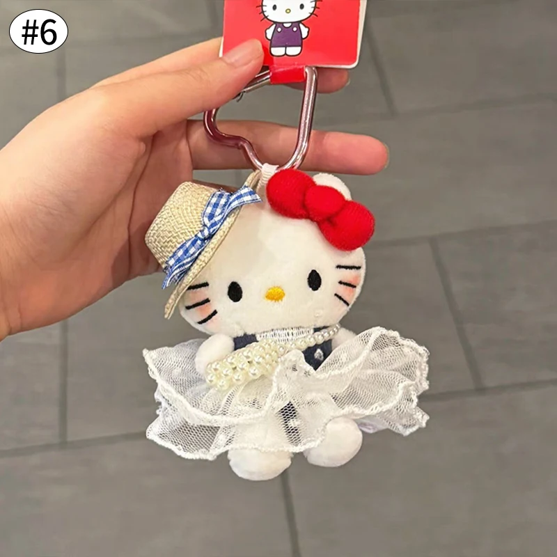 Adorable porte-clés en peluche Hello Kitty, breloque à suspendre pour sac – Image 3