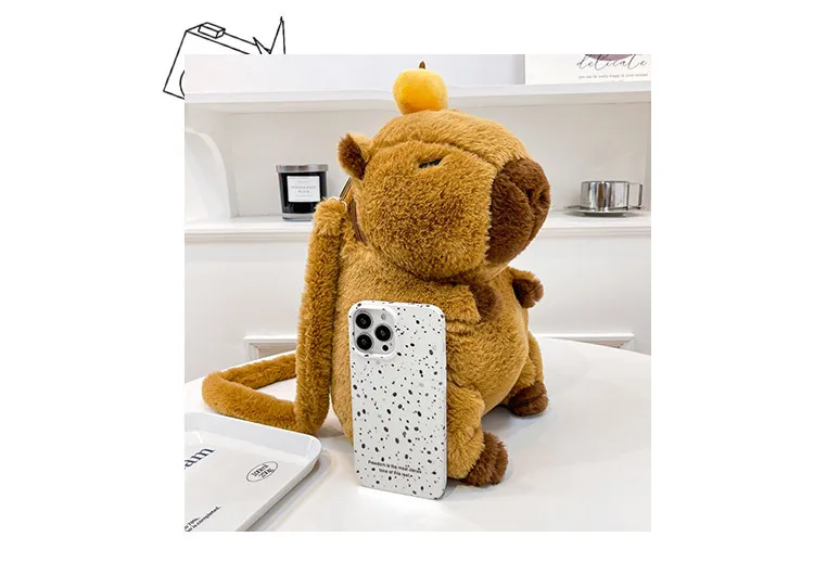 Sac à dos en peluche Capybara – Sac en fourrure – Sac pour enfants – Image 7