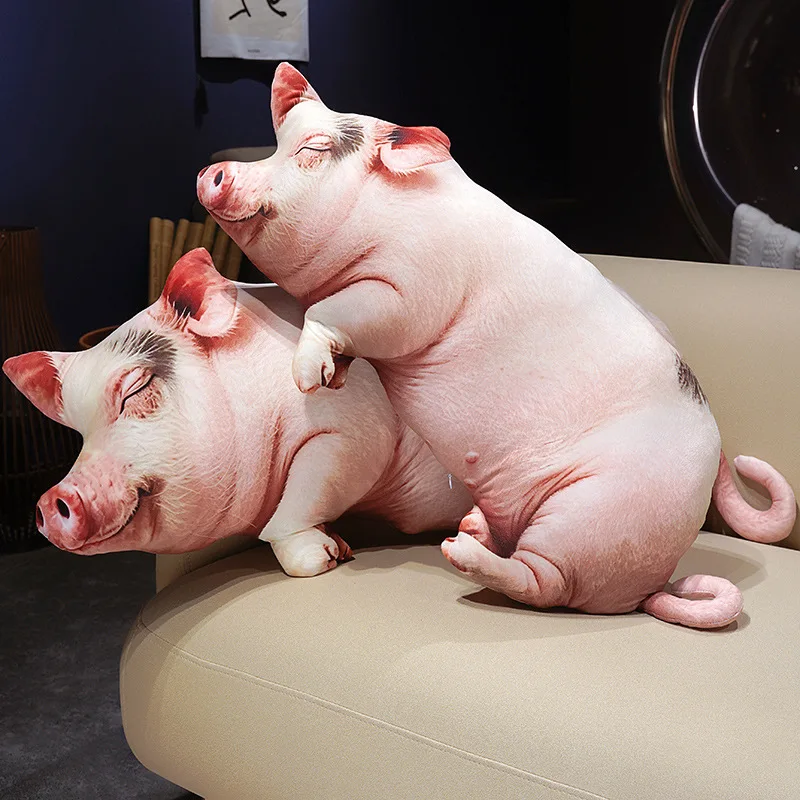 Coussin long réaliste en forme de cochon (effet 3D). – Image 2