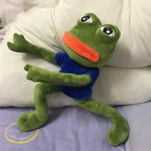 Peluche grenouille triste de 45 cm – Coussin doux et moelleux