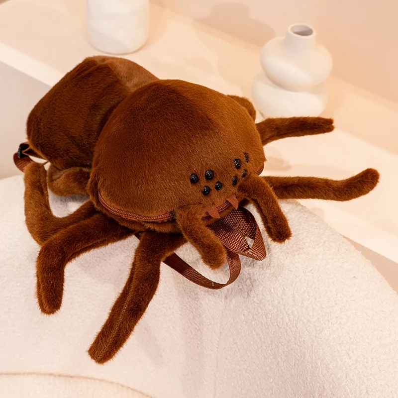 Sac à dos en peluche en forme d'araignée brune (35 x 30 cm). – Image 4