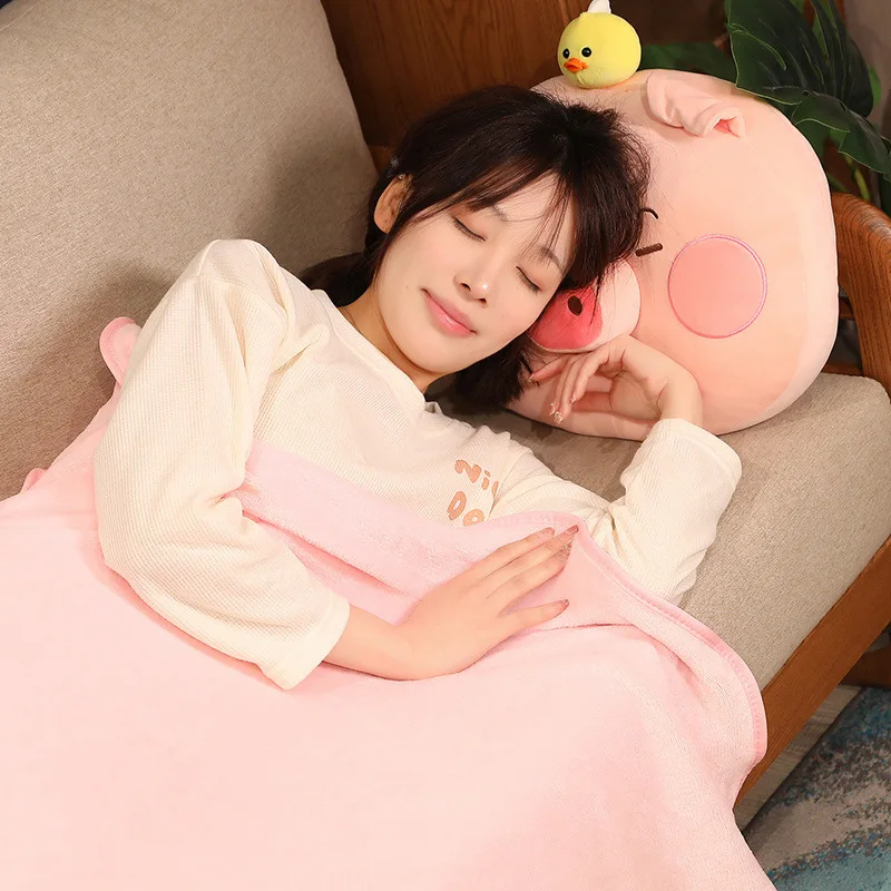 Coussin-couverture cochon (peluche 2-en-1) – Image 3