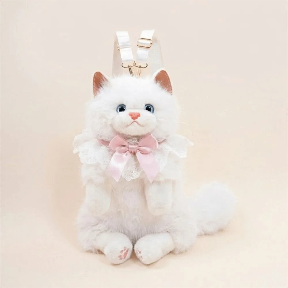 Nouveau sac à dos pour enfant en forme de chat réaliste (aspect peluche) – Image 5
