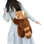 Sac à dos en peluche panda roux – Sac bandoulière doux et mignon