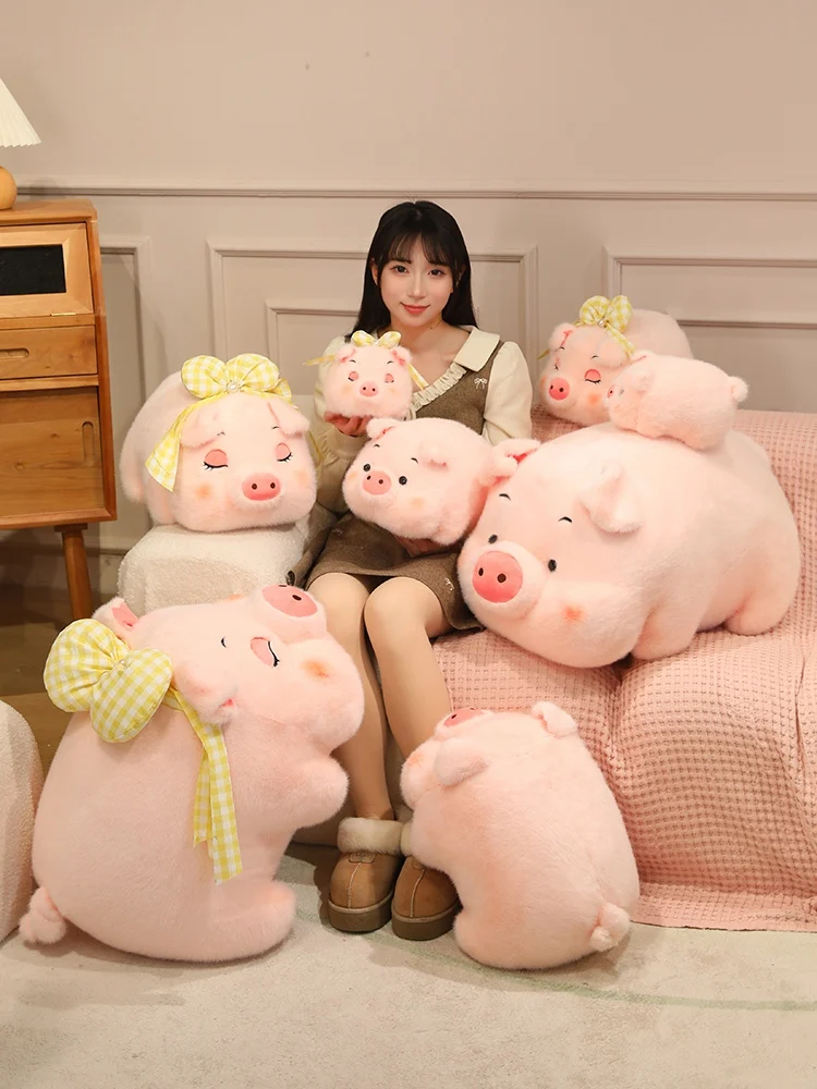 Peluche cochon rose allongé (20-60 cm) – Peluche style kawaii. – Image 11