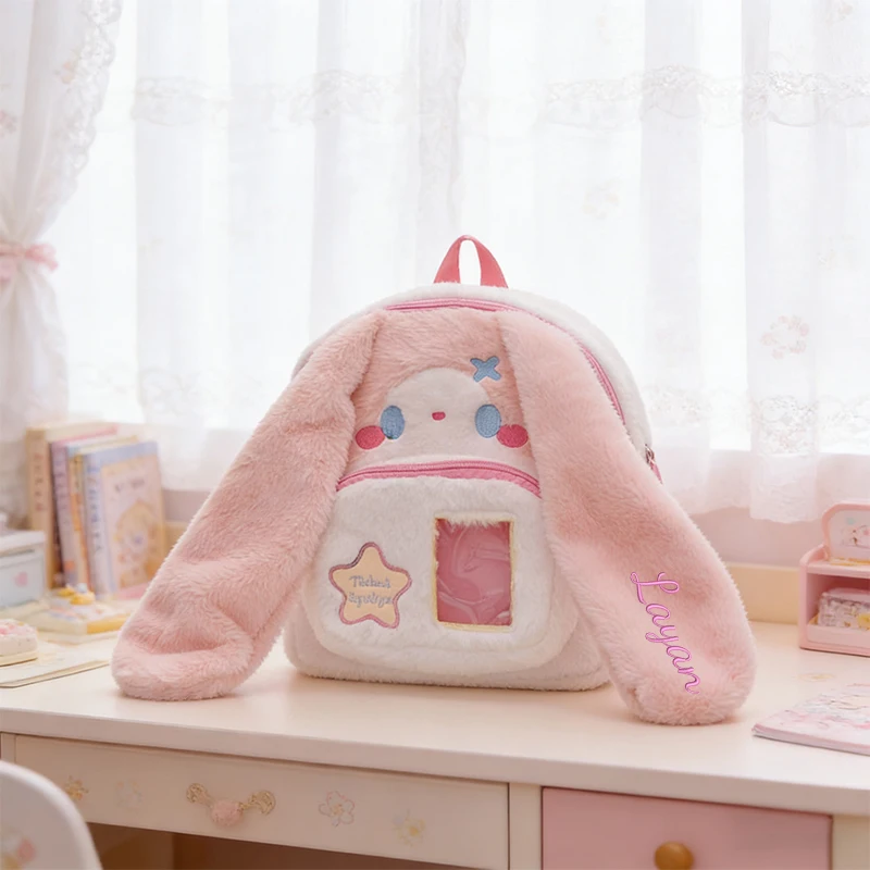 Sac à dos en peluche lapin aux longues oreilles – Image 4