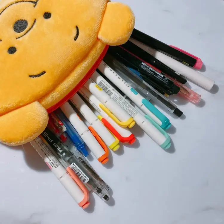 Adorable trousse à crayons en peluche Winnie l'ourson pour filles – Image 4