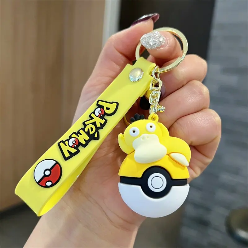 Porte-clés Pokémon mignon en forme de Pokéball avec figurine 3D en PVC – Image 5