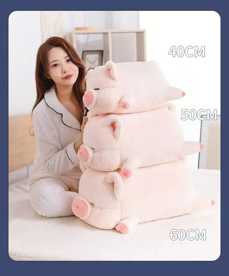 Peluche cochon rose tout doux, adorable coussin – Image 9