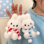 Produit dérivé mignon style dessin animé – lapin avec écharpe