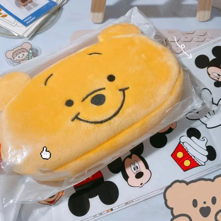 Adorable trousse à crayons en peluche Winnie l'ourson pour filles – Image 3