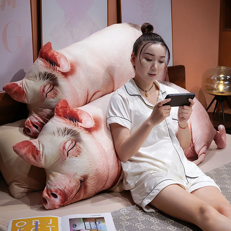 Coussin long réaliste en forme de cochon (effet 3D). – Image 8