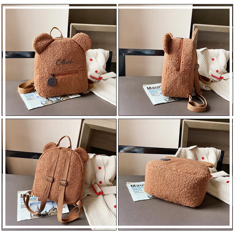 Sac à dos décontracté pour enfant, modèle ours en peluche – Image 2