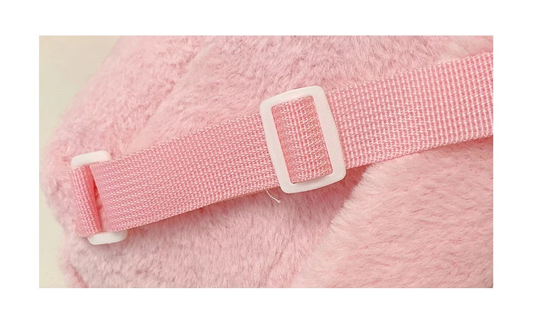 Sac à dos pour femme en peluche, style fraise – Image 6