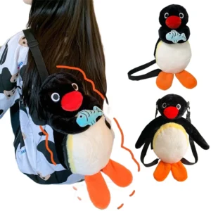 Sac à dos en peluche pingouin kawaii – Sac mignon en forme d'animal