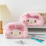Trousse à crayons Cinnamoroll rose en peluche