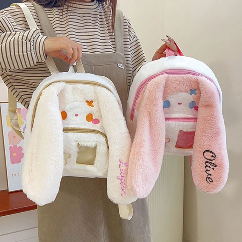 Sac à dos en peluche lapin aux longues oreilles – Image 3
