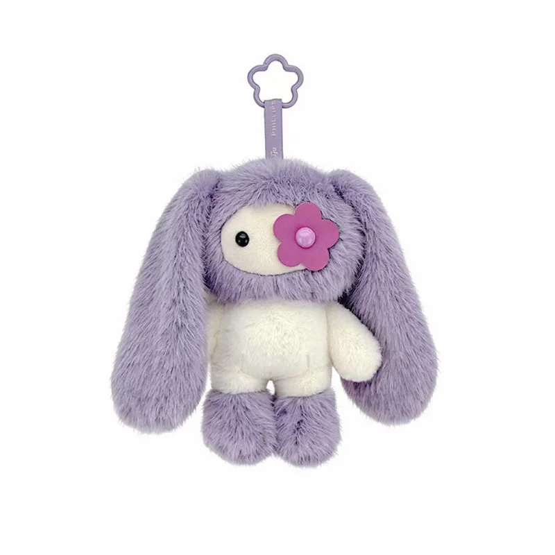 Porte-clés peluche JUJU Bunny – Lapin en peluche aux yeux fleuris – Image 7